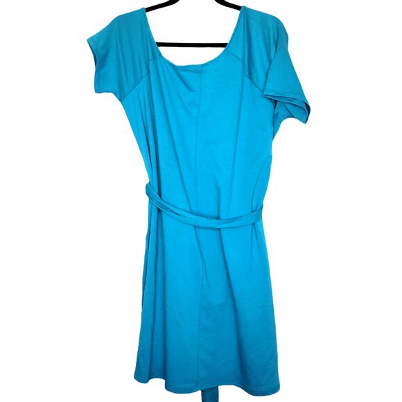 Torrid Off-Shoulder T-Shirt French Terry Acas Teal Callie Dress Women Sz L (12) - Picture 6 of 9